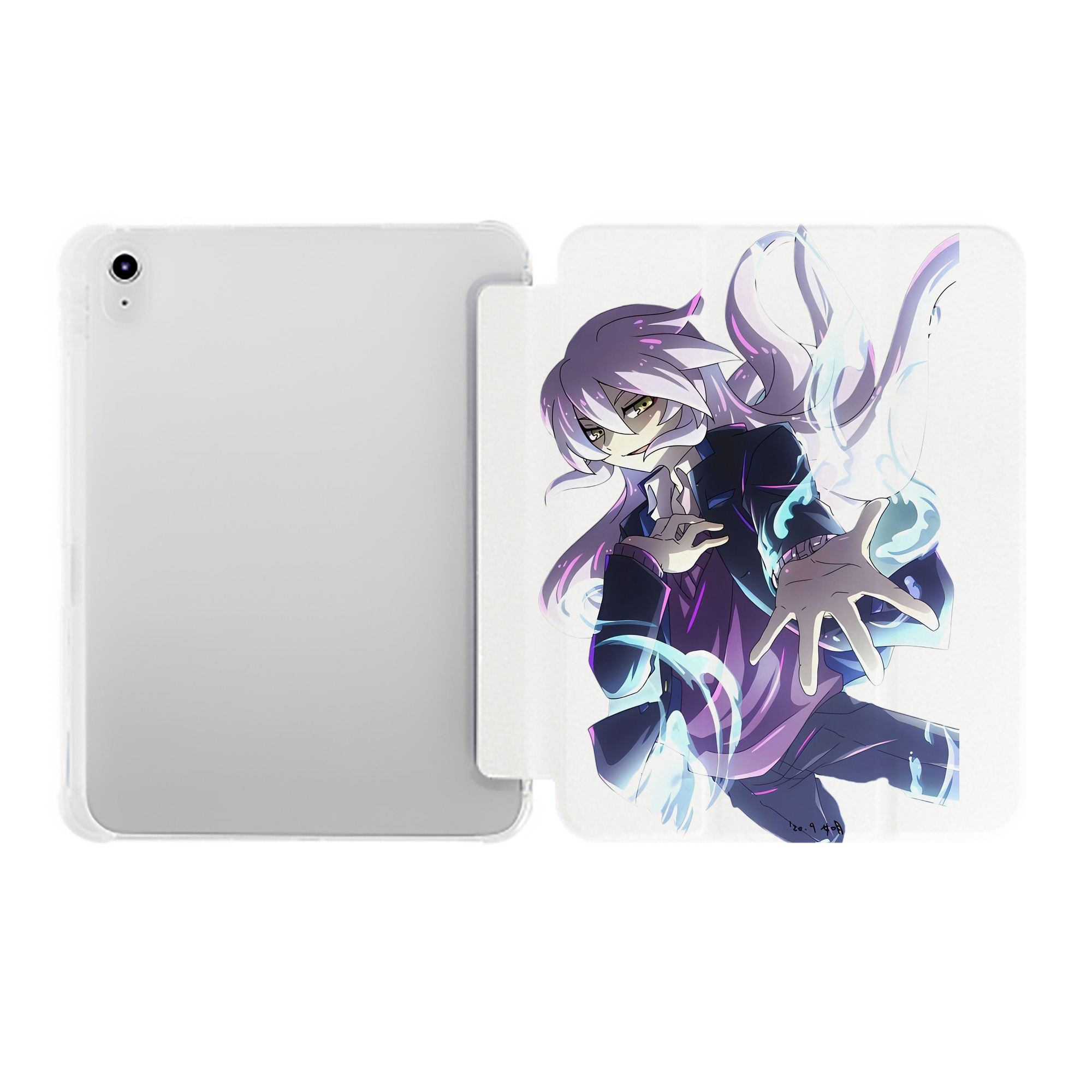 （画像用） 妖怪ウォッチ Yo-kai Watch IPad ケース ペン収納付き 三つ折りスタンド PUレザー×シリコン 対応機種9.5/10.5/10.9インチ